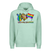 Seafoam peace love pride Premium Hoodie - CowhideDigitalArt