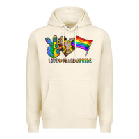 Tofu peace love pride Premium Hoodie - CowhideDigitalArt