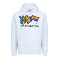 White peace love pride Premium Hoodie - CowhideDigitalArt