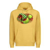 Antique Gold Tennis Christmas With Racket And Hat Premium Hoodie - FaDigitalArtStudio
