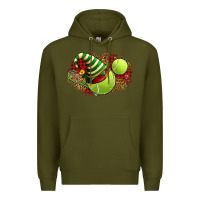 Army Green Tennis Christmas With Racket And Hat Premium Hoodie - FaDigitalArtStudio