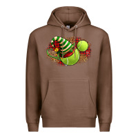Chestnut Tennis Christmas With Racket And Hat Premium Hoodie - FaDigitalArtStudio