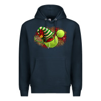 Navy Tennis Christmas With Racket And Hat Premium Hoodie - FaDigitalArtStudio