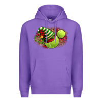 Purple Tennis Christmas With Racket And Hat Premium Hoodie - FaDigitalArtStudio