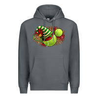 Rock Tennis Christmas With Racket And Hat Premium Hoodie - FaDigitalArtStudio