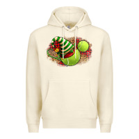 Sandshell Tennis Christmas With Racket And Hat Premium Hoodie - FaDigitalArtStudio