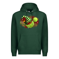 Sports Green Tennis Christmas With Racket And Hat Premium Hoodie - FaDigitalArtStudio
