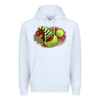 White Tennis Christmas With Racket And Hat Premium Hoodie - FaDigitalArtStudio