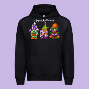 Happy Halloween Gnomes White Urban Hoodie Designed By Racoondesign