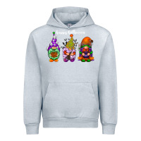 Heather Grey happy halloween gnomes white Urban Hoodie - RacoonDesign