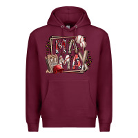 Burgundy mama baseball Premium Hoodie - RacoonDesign