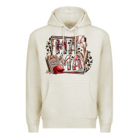 Oatmeal Heather mama baseball Premium Hoodie - RacoonDesign