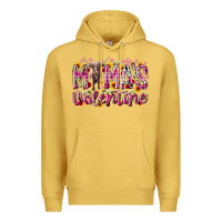 Antique Gold mama is valentine Premium Hoodie - RacoonDesign