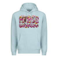 Blue Mist mama is valentine Premium Hoodie - RacoonDesign