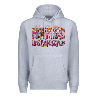 Heather Grey mama is valentine Premium Hoodie - RacoonDesign
