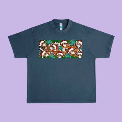 Santa Skeleton Christmas Urban Heavy Tee Designed By Artiststas