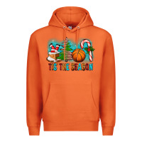 Carrot Tis The Season Christmas With Basketball And Candy Cane Premium Hoodie - FaDigitalArtStudio