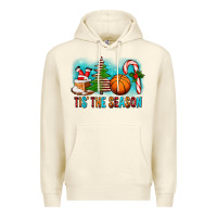 Sandshell Tis The Season Christmas With Basketball And Candy Cane Premium Hoodie - FaDigitalArtStudio