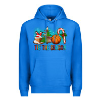 True Royal Tis The Season Christmas With Basketball And Candy Cane Premium Hoodie - FaDigitalArtStudio