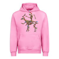 Fuchsia Pink skeleton deer santa Urban Hoodie - FaDigitalArtStudio