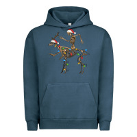 Pigment Midnight Navy skeleton deer santa Urban Hoodie - FaDigitalArtStudio