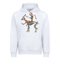 White skeleton deer santa Urban Hoodie - FaDigitalArtStudio
