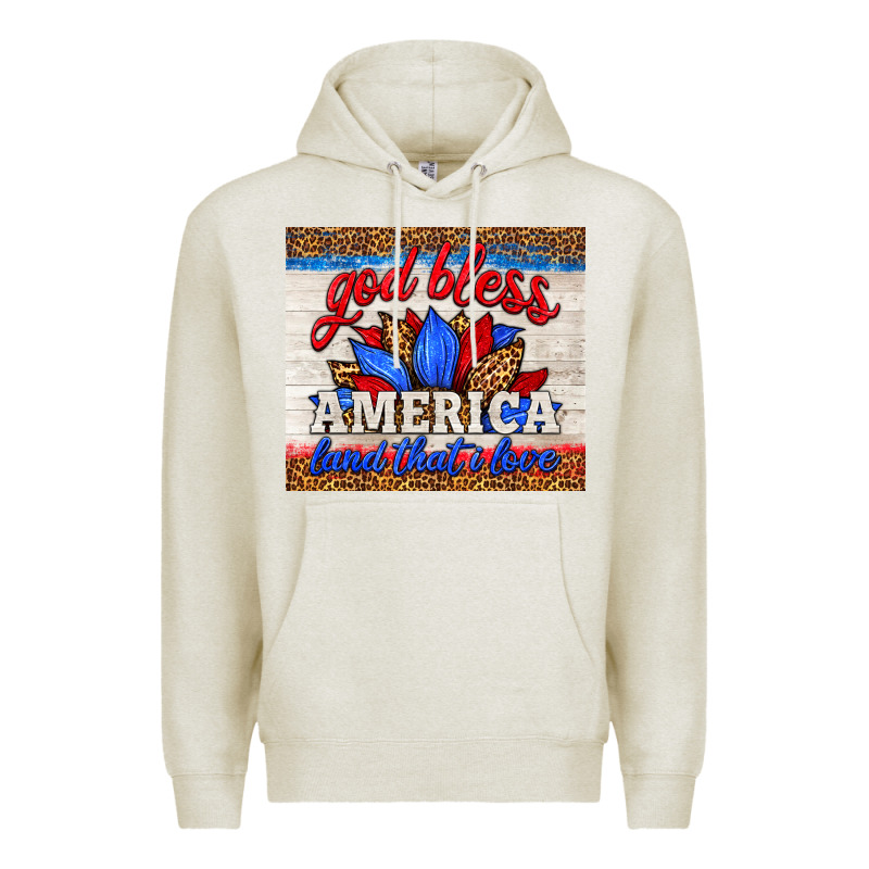 God Bless America Land That I Love Premium Hoodie by HRA Design Shop | Teevron