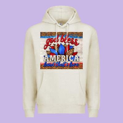 God Bless America Land That I Love Premium Hoodie Designed By Hra Design Shop