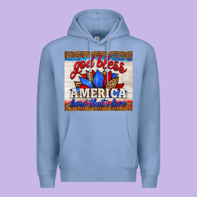God Bless America Land That I Love Premium Hoodie Designed By Hra Design Shop