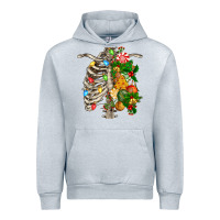 Heather Grey skeleton chest christmas Urban Hoodie - FaDigitalArtStudio