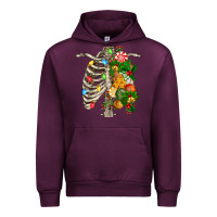 Mauve Wine skeleton chest christmas Urban Hoodie - FaDigitalArtStudio