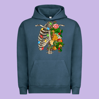 Skeleton Chest Christmas Urban Hoodie Designed By Fadigitalartstudio