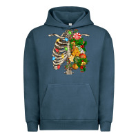 Pigment Midnight Navy skeleton chest christmas Urban Hoodie - FaDigitalArtStudio