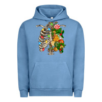 Pigment Pebble Blue skeleton chest christmas Urban Hoodie - FaDigitalArtStudio