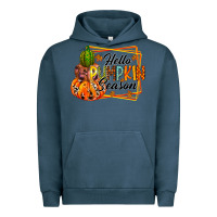 Pigment Midnight Navy hello pumpkin season Urban Hoodie - RacoonDesign