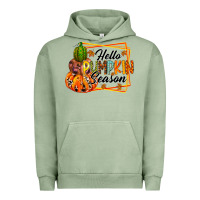 Pigment Oil Green hello pumpkin season Urban Hoodie - RacoonDesign