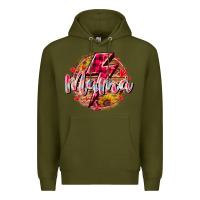 Army Green mama lighting bolt Premium Hoodie - RacoonDesign