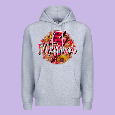 Mama Lighting Bolt Premium Hoodie Designed By Racoondesign