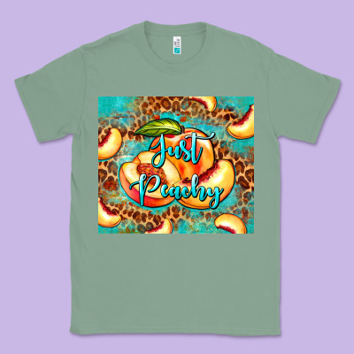 Just Peachy Peach Tumbler Classic Tee Designed By Barkaloodesign