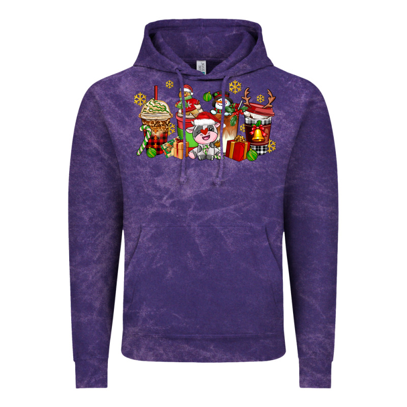 Christmas Cow Coffee Cups Vintage Hoodie by AdoDesignShop | Teevron