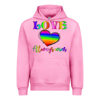 Fuchsia Pink love always wins Urban Hoodie - HRA Design Shop