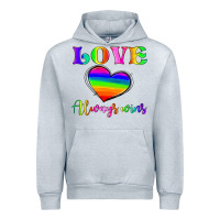 Heather Grey love always wins Urban Hoodie - HRA Design Shop