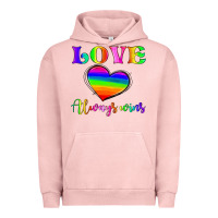 Pigment Salmon love always wins Urban Hoodie - HRA Design Shop