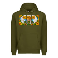 Army Green american mason jar sunflower license plate Premium Hoodie - HRA Design Shop