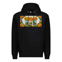 Black american mason jar sunflower license plate Premium Hoodie - HRA Design Shop