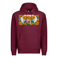 Burgundy american mason jar sunflower license plate Premium Hoodie - HRA Design Shop