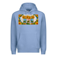 Colony Blue american mason jar sunflower license plate Premium Hoodie - HRA Design Shop