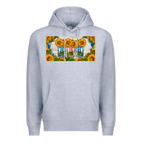 Heather Grey american mason jar sunflower license plate Premium Hoodie - HRA Design Shop