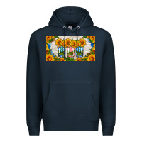 Navy american mason jar sunflower license plate Premium Hoodie - HRA Design Shop
