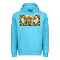 Ocean Blue american mason jar sunflower license plate Premium Hoodie - HRA Design Shop